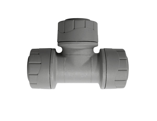 PolyPlumb Equal Tee 22mm Grey PPM222