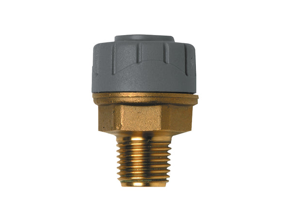 PolyPlumb BSP Adaptor 15mm x 1/2inch Male Brass PPM4315