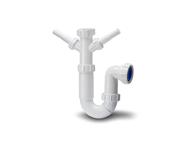 Polypipe Trap 40mm Appliance Trap Swivel "P" With Double Adjustable Inlet 75mm White PPT4200