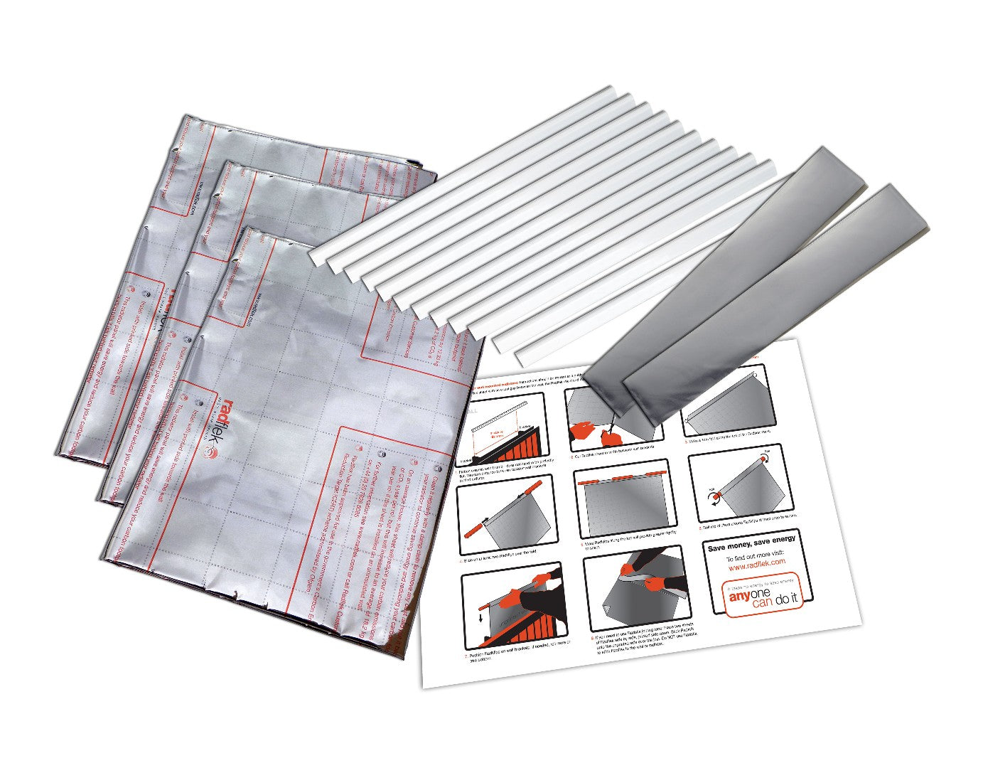 Radflek 3 Sheet Pack, Energy Saving heat reflector for radiators