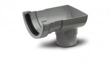 Polypipe Half Round 75mm Stop End Outlet Grey RW306