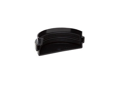 Polypipe Half Round 75mm External Stop End Black RW307-B