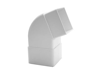 Polypipe Square 65mm Downpipe 112.5º Offset Bend White RW227-W