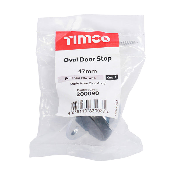 Timco Oval Door Stop - Polished Chrome 47mm