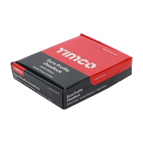 Timco Euro Deadlock - Satin Nickel 66mm