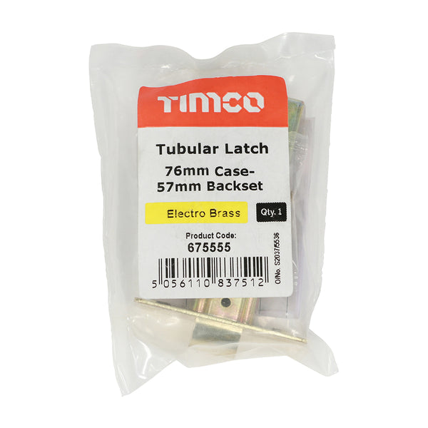 Timco Tubular Latch - Electro Brass 76mm