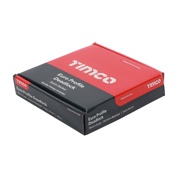 Timco Euro Deadlock - Satin Nickel 78mm