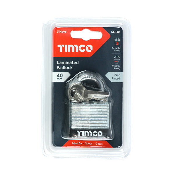 Timco Laminated Padlock 40mm