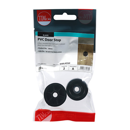 Timco PVC Door Stops - Black 32 x 21