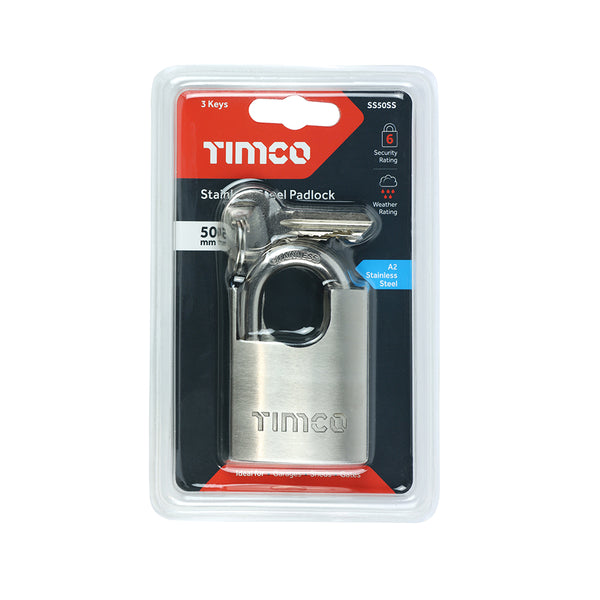 Timco Stainless Steel Padlock 50mm