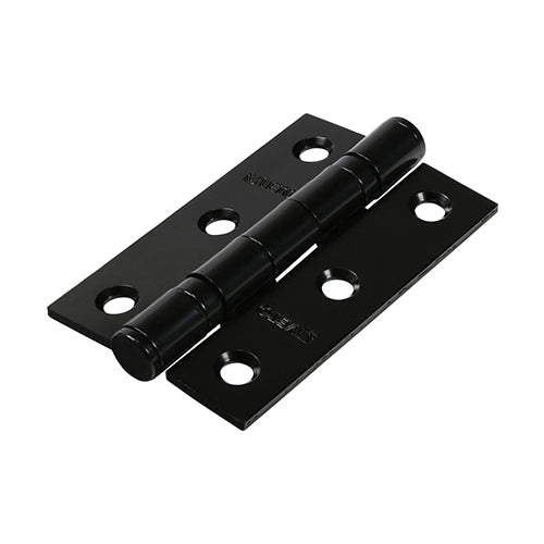 Timco Pair of Twin Ball Bearing Hinges - Steel - Black 76 x 51