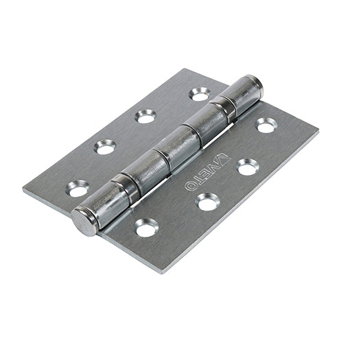 Timco Pair of Twin Ball Bearing Hinges - Steel - Satin Chrome 102 x 76