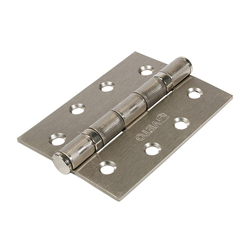 Timco Pair of Twin Ball Bearing Hinges - Steel - Satin Nickel 102 x 76