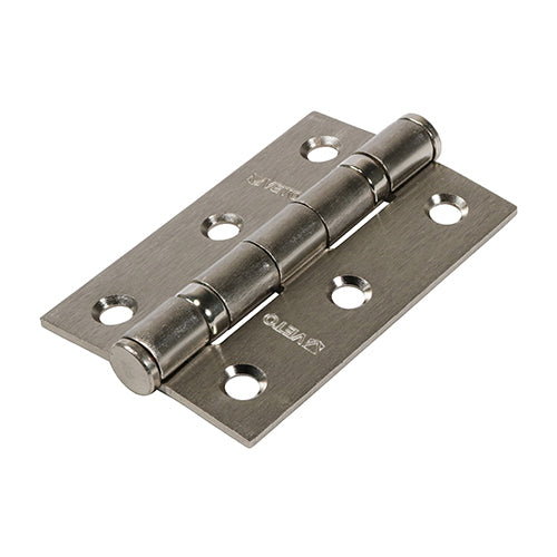 Timco Pair of Twin Ball Bearing Hinges - Steel - Satin Nickel 76 x 51